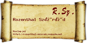 Rozenthal Szórád névjegykártya